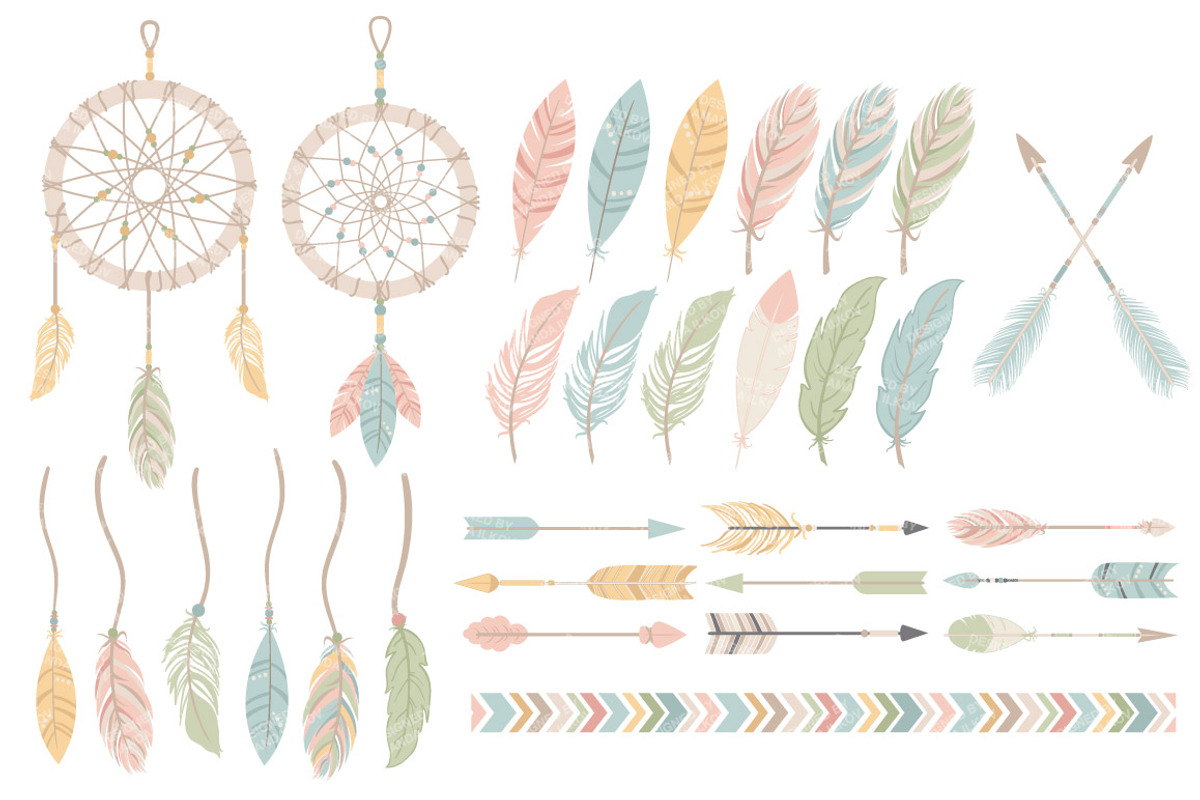 Pastel Tribal Dreamcatchers, an Illustration by Amanda Ilkov (Photo 4 of 4)