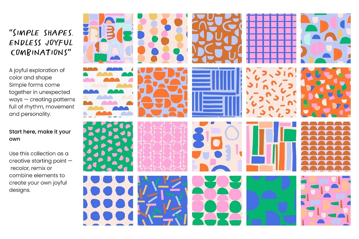 Happy Shapes – Seamless Pattern Set, a Pattern Graphic by Lisa Jasmin Bauer (Photo 2 of 7)