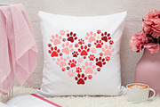 Dog Paw Heart Valentine's Day PNG, an Illustration by Canvas Craft (Thumbnail 3 of 7)