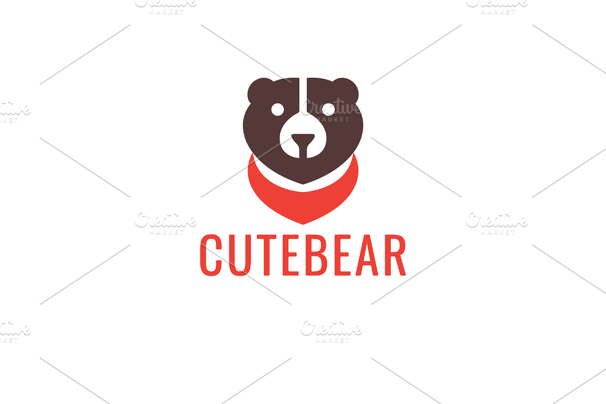 cute bear cartoon mascot logo, a Branding & Logo Template by devastd