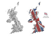 Colored map of the United Kingdom, an Illustration by Irina Trusova (Thumbnail 1 of 5)