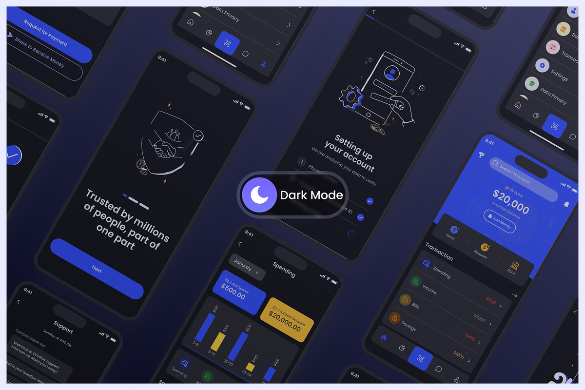 Coinpay Fintech Mobile App UI Kit