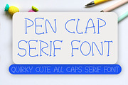 Pen Clap Serif - Cute All Caps Font, a Serif Font by Dasagani (Thumbnail 1 of 3)