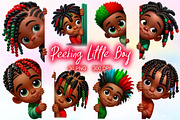 Peeking African American Little Boy, a Work Illustration by Dream Creation (Thumbnail 1 of 5)