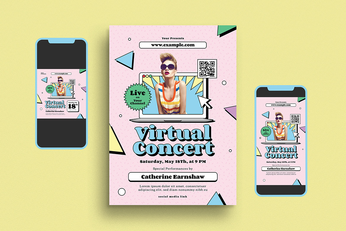 Virtual Music Concert Flyer, a Flyer Template by Guuver