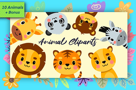 Cute Animals Portrait Illustration 1