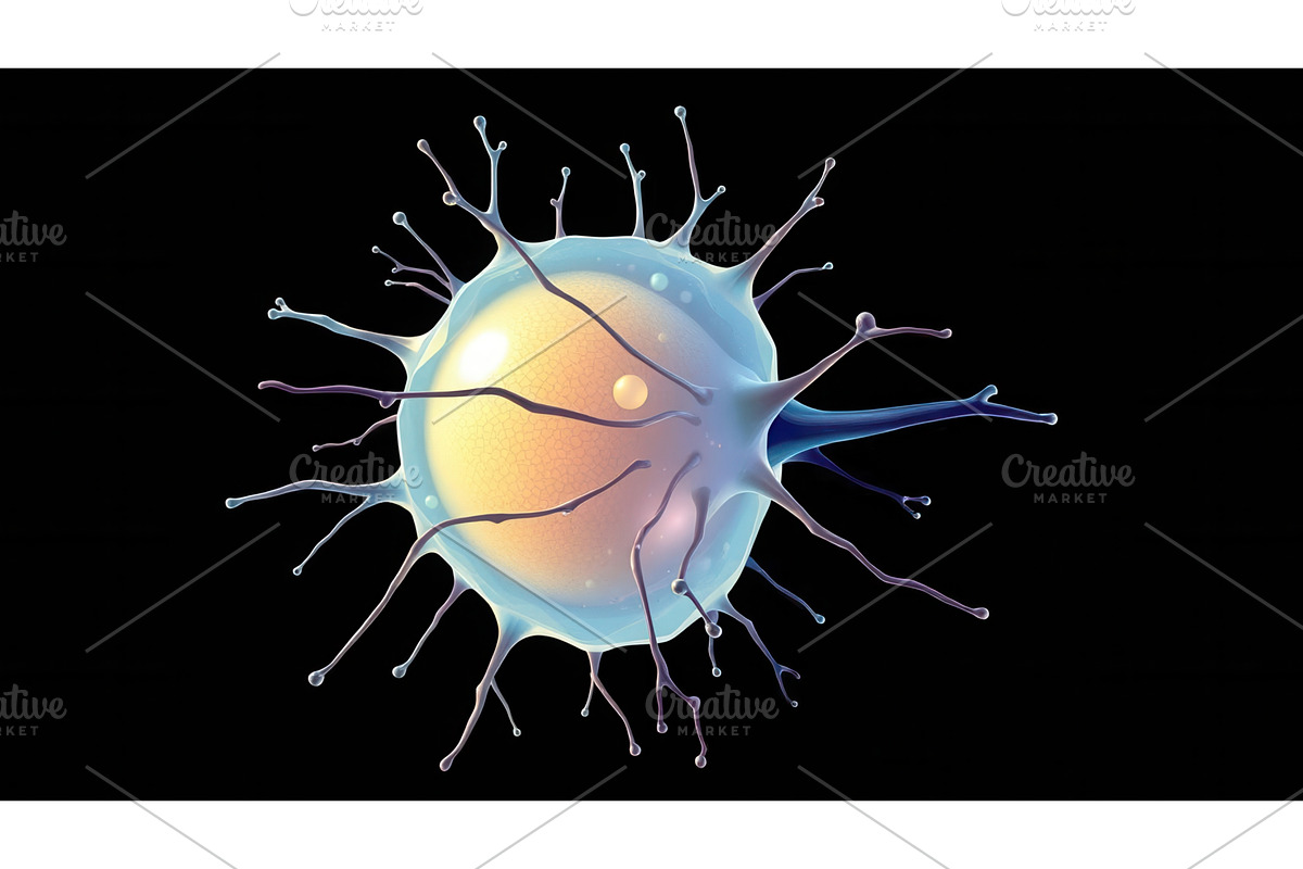 3D illustration of a biological cell, an Illustration by tilialucida