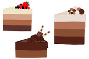 Cakes vector. Chocolate cake vector., a Food Illustration by IrinaShishkova (Thumbnail 2 of 2)