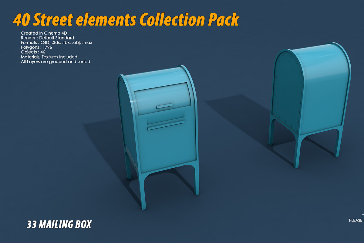 40 Street elements Collection Pack, an Architecture 3D Model by multimedia4ds (Photo 66 of 70)