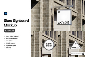 Store Signboard Mockup, an Advertising Mockup by SLAB! Design