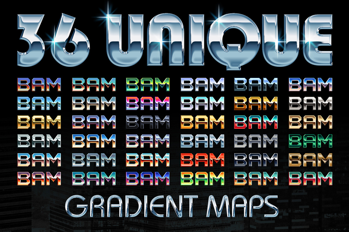 Heavy Metal Chrome Layer Styles, a Layer Style Add-On by PixelMoshpit (Photo 4 of 5)