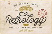 Retrology - a retro monoline script, a Script Font by Letterhend Studio (Thumbnail 1 of 11)