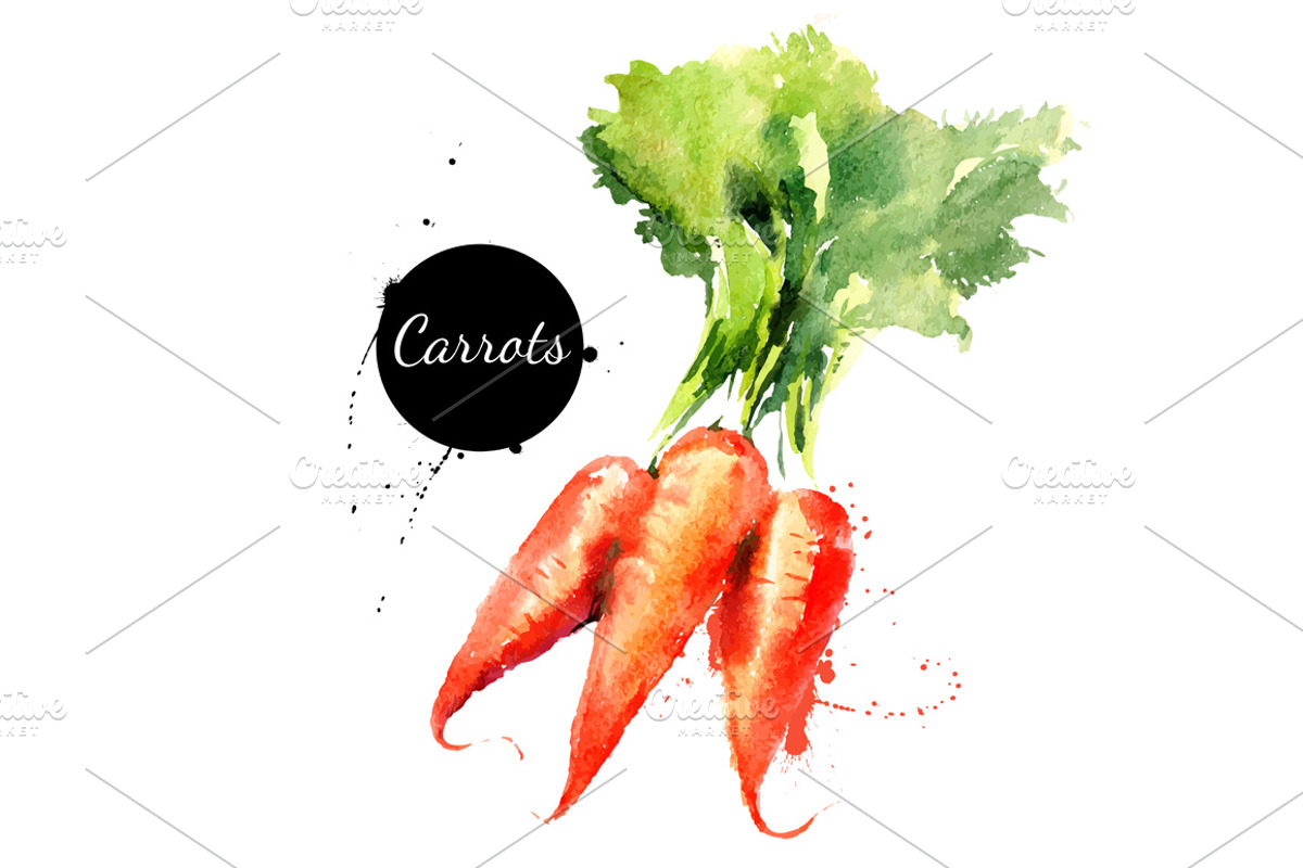 20 Watercolor Vegetables Vector, a Food Illustration by Elena Pimonova (Photo 3 of 5)