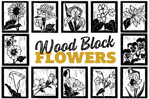 Wood Block Flowers