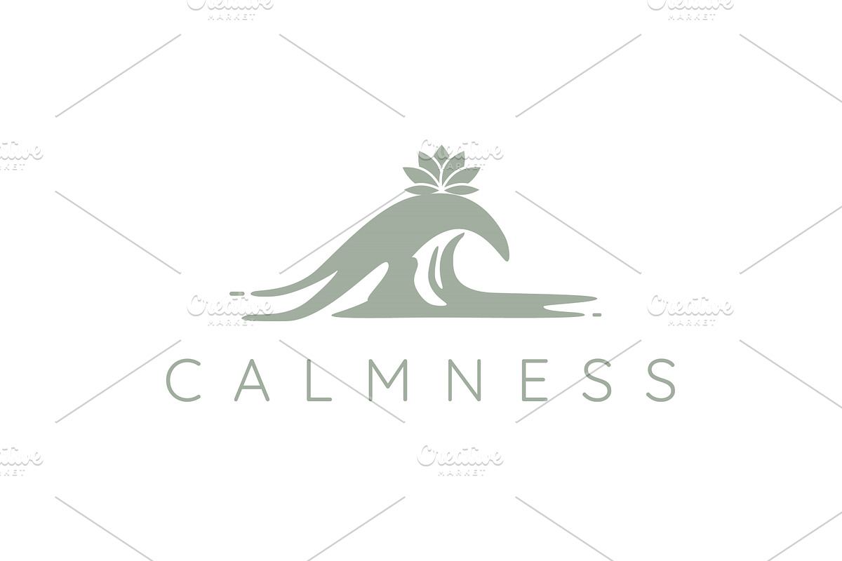 Calming lotus flower on wave, an Illustration by LogosDen