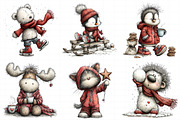Whimsical Winter Animals Clipart Png, an Illustration by Daily.Designs (Thumbnail 3 of 8)
