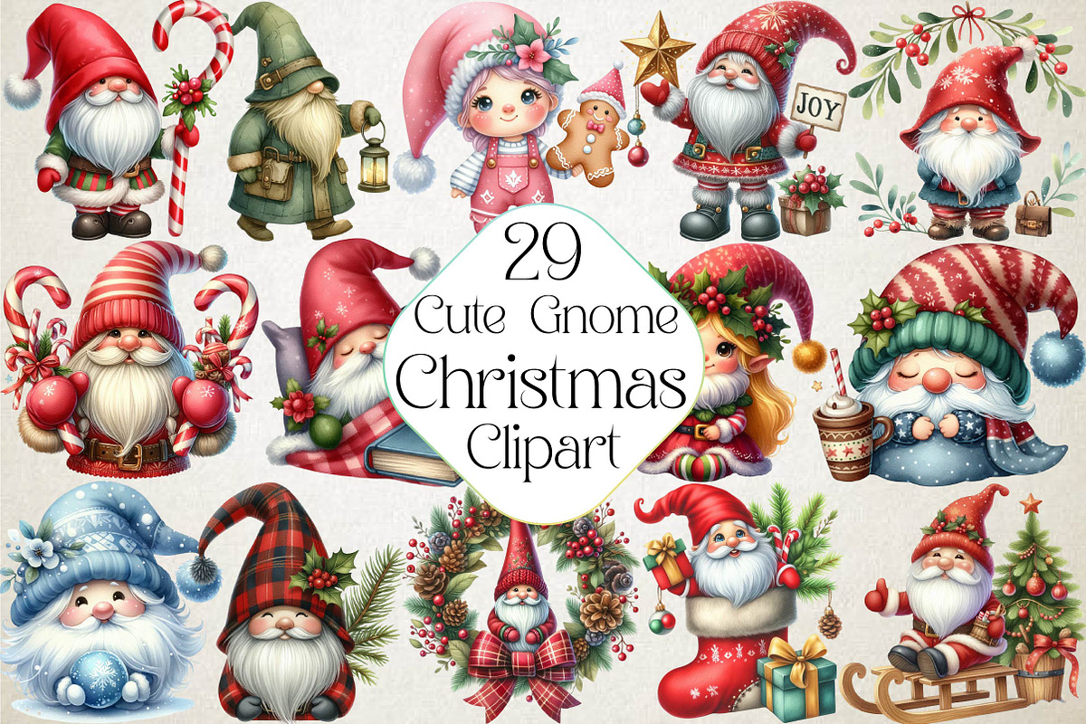 Cute Christmas Gnome Sublimation Bun, an Illustration by DreamPrint404 (Photo 1 of 6)