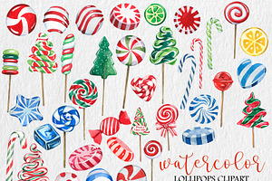 Watercolor Candy Cane Clipart, Png