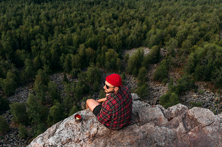 A man enjoys beautiful views. Travel, a Person Photo by SOTNIKOV_MISHA