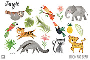 Watercolor Jungle Clip Art, an Animal Illustration by Roodi and Bear (Thumbnail 2 of 2)