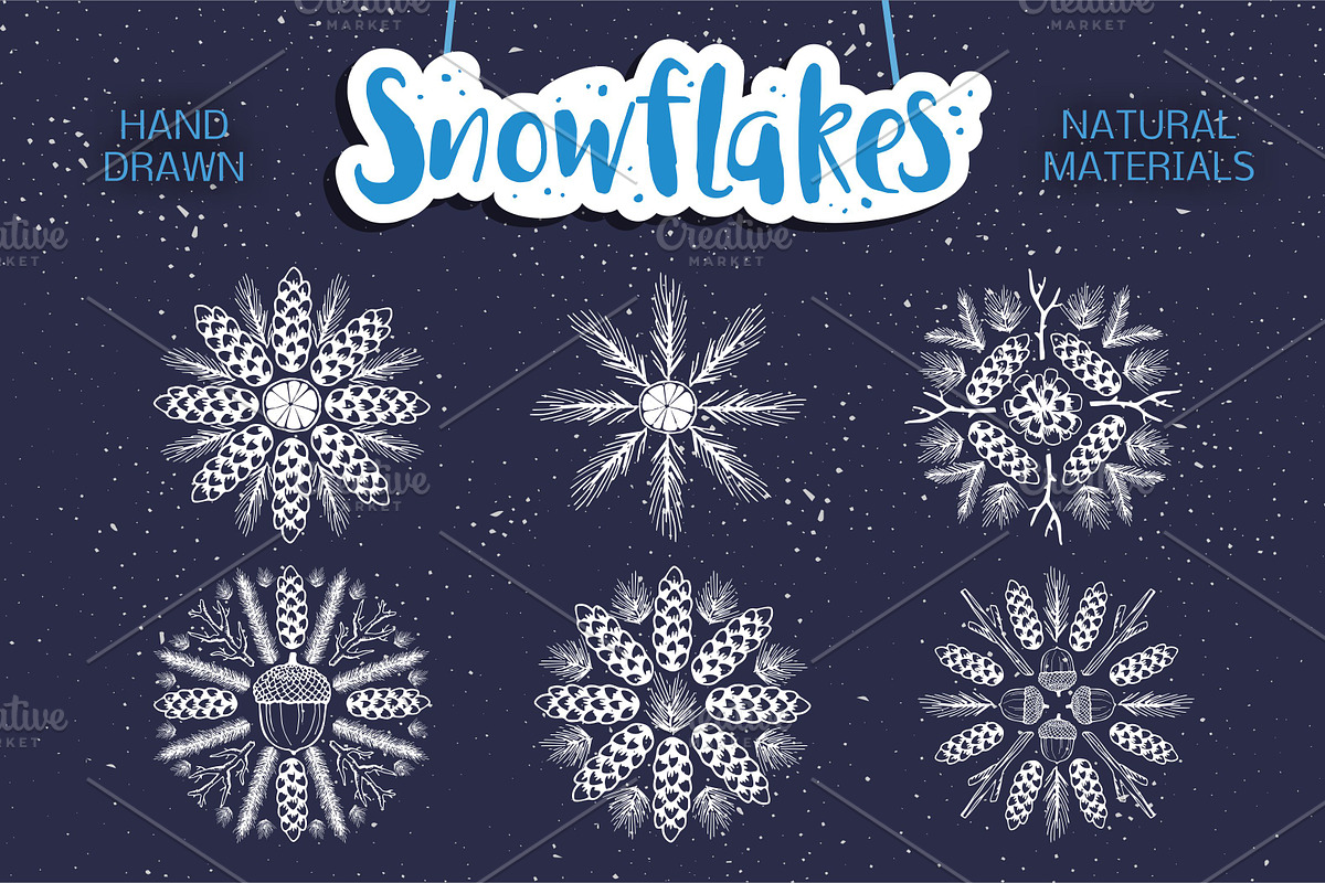 Christmas set. SNOWFLAKE. Winter., an Illustration by OlgaAlekseenko (Photo 1 of 4)