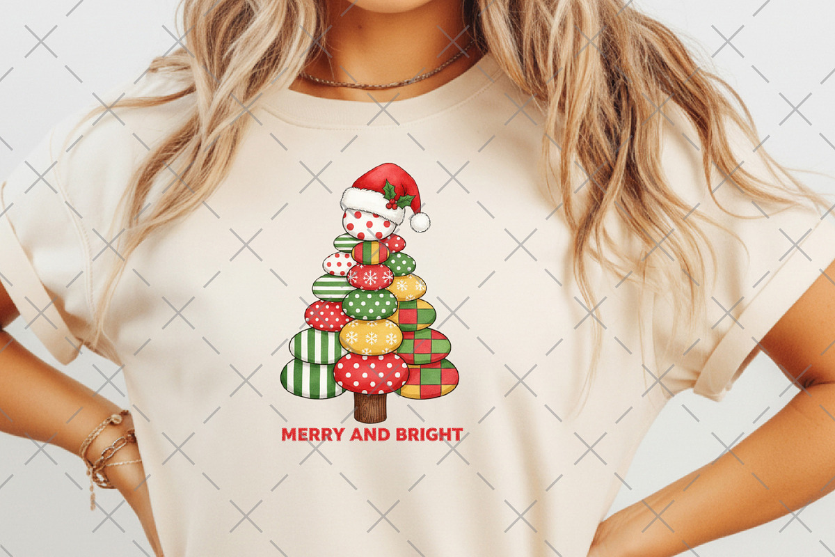 Patchwork christmas tree png, an Illustration by Craft Nest (Photo 6 of 6)