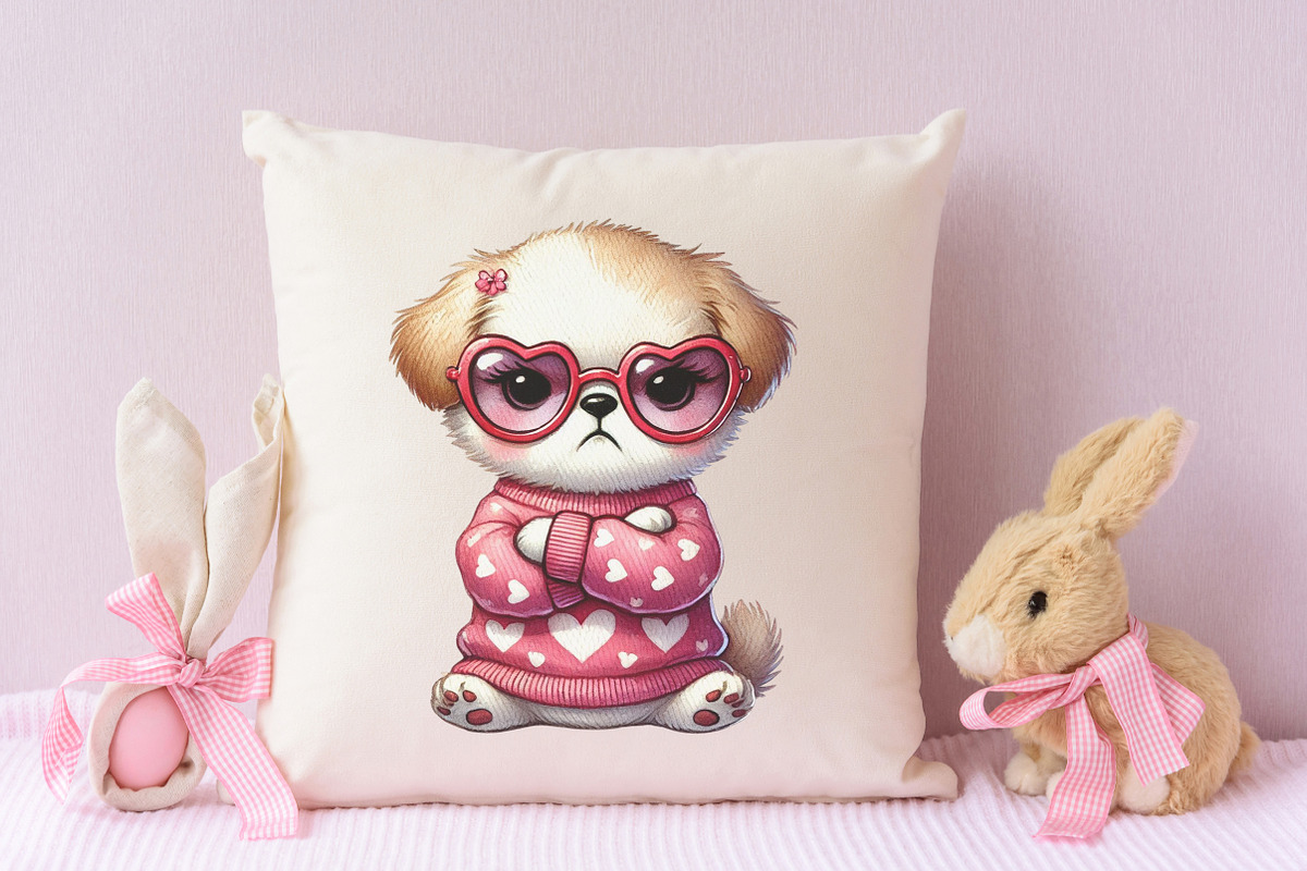 Grumpy Valentine animal clipart bund, an Illustration by RobertsArt (Photo 5 of 7)