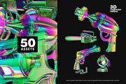 50+ Cyberpunk 3D Arsenal - Iridescen, an Object Illustration by DigitalPen (Thumbnail 2 of 7)