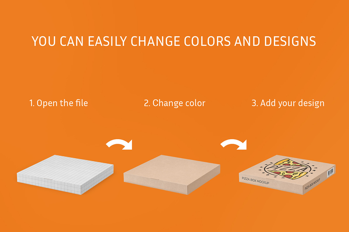 Kraft Pizza Box Mockup, a Cups & Container Mockup by ShooShooShop (Photo 3 of 4)