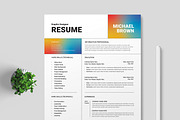 Freelance Graphic Designer Resume, a Resume Template by MightyDesign (Thumbnail 2 of 6)