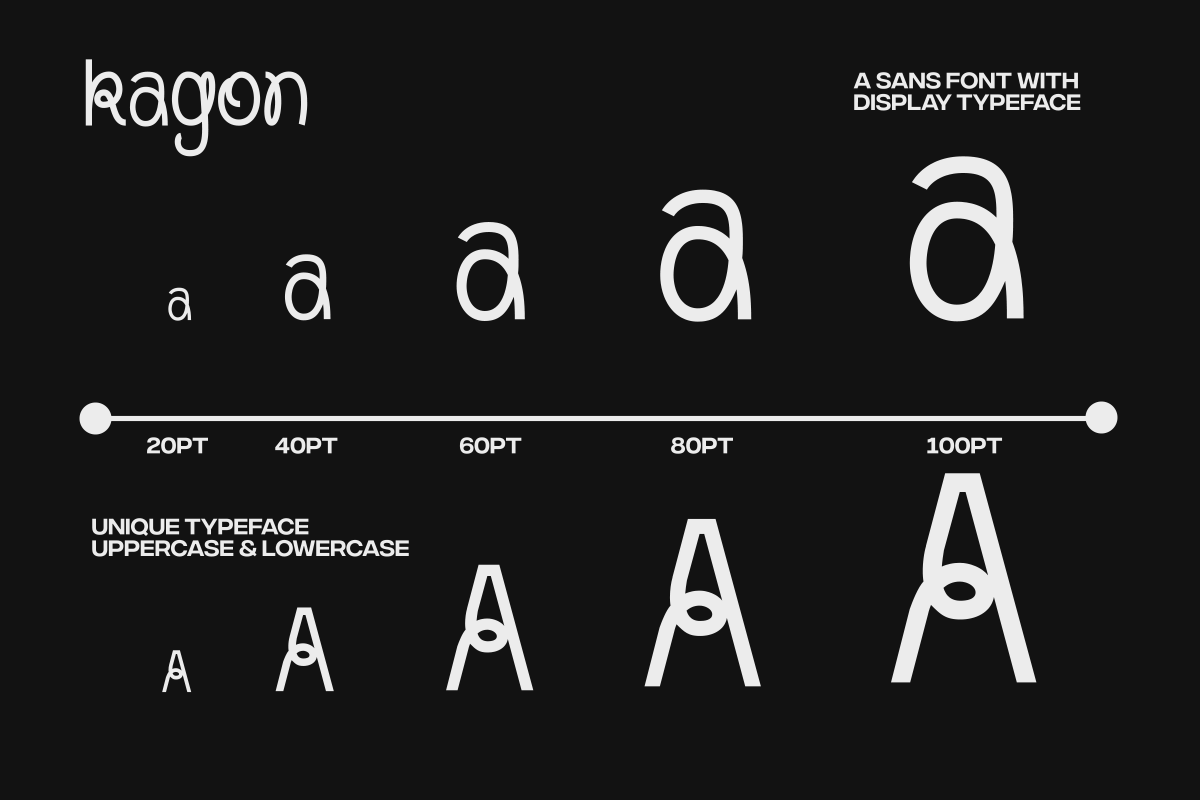 Kagon - Unique Modern Experimental, a Sans Serif Font by Pandeka Studio (Photo 8 of 12)