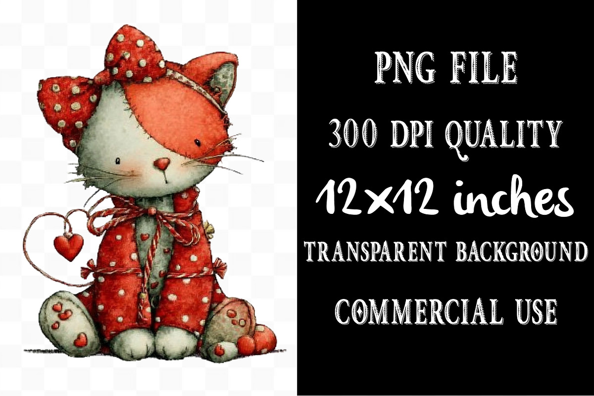 Valentine Cat Clipart, an Illustration by Designking (Photo 4 of 5)