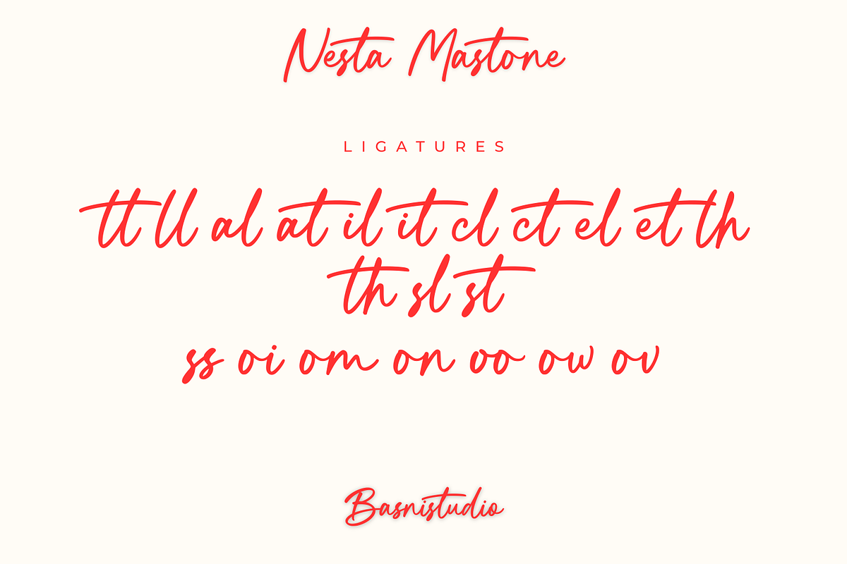 Nesta Mastone a Handwritten Font, a Handwritten Font by Basnistudio (Photo 13 of 14)