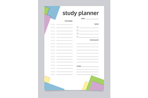 Study Planner Worksheet Design