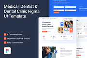 Denty - Dental Clinic Figma Template, an UI Kit Template by FinestDevs (Thumbnail 1 of 4)