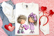 Quirky Valentine Couple Clipart, an Illustration by Canvas Craft (Thumbnail 4 of 6)