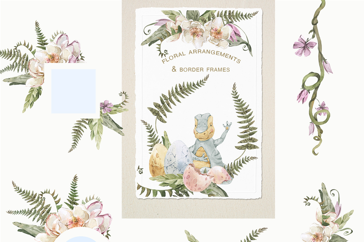 Baby Dinosaur World Watercolor Set, an Animal Illustration by Cat In Colour (Photo 5 of 9)