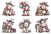 Whimsical Birthday Unicorn Clipart, an Illustration by Dream Creation (Thumbnail 3 of 6)