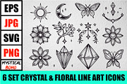 Celestial Boho Magic Line Art Bundle, an Illustration by abu67222 (Thumbnail 1 of 7)