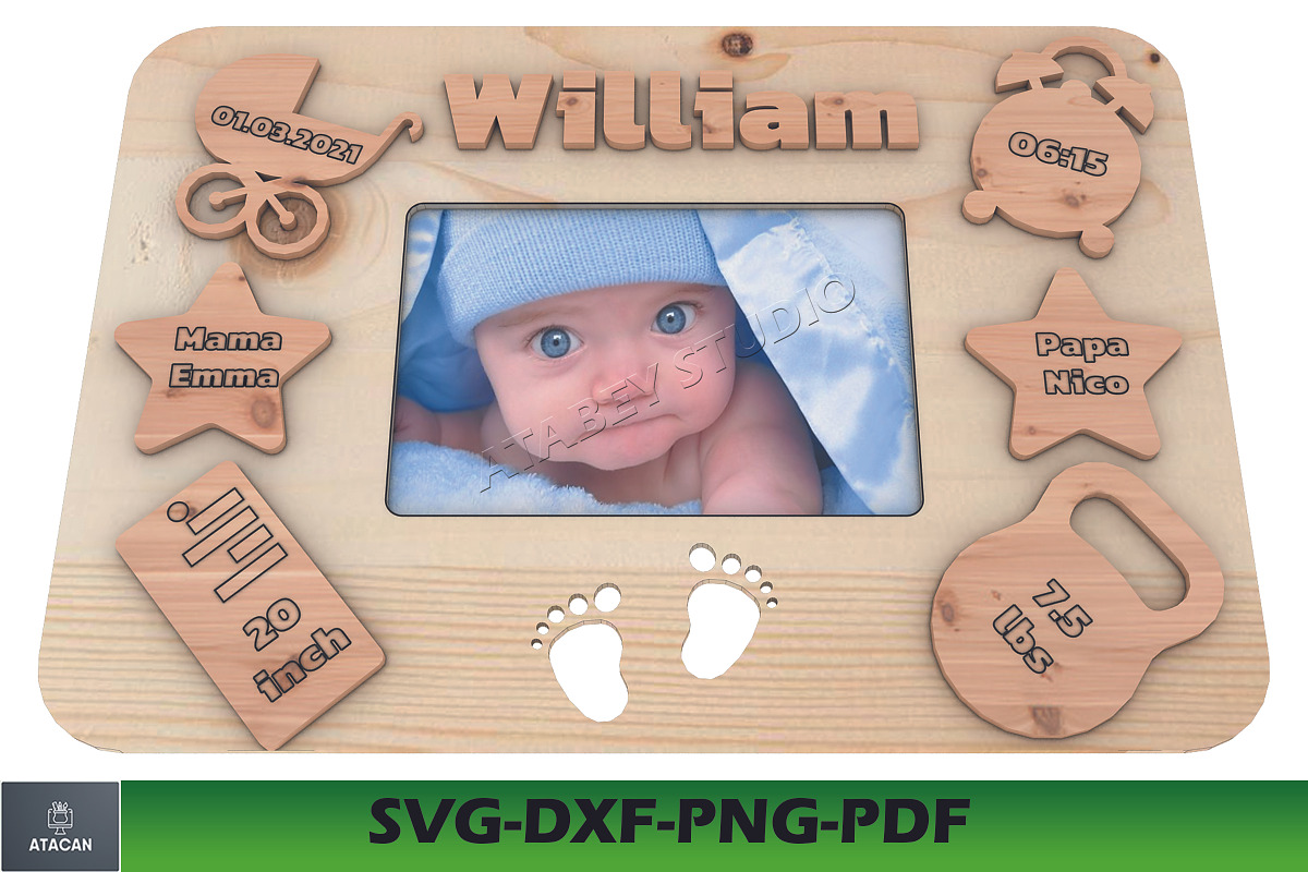 Custom Birth Details svg 291, a Graphic by AtacanDigital (Photo 1 of 3)