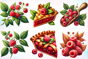 Watercolor Autumn Raspberry Clipart, a Seasonal Illustration by Canvas Craft (Thumbnail 5 of 8)