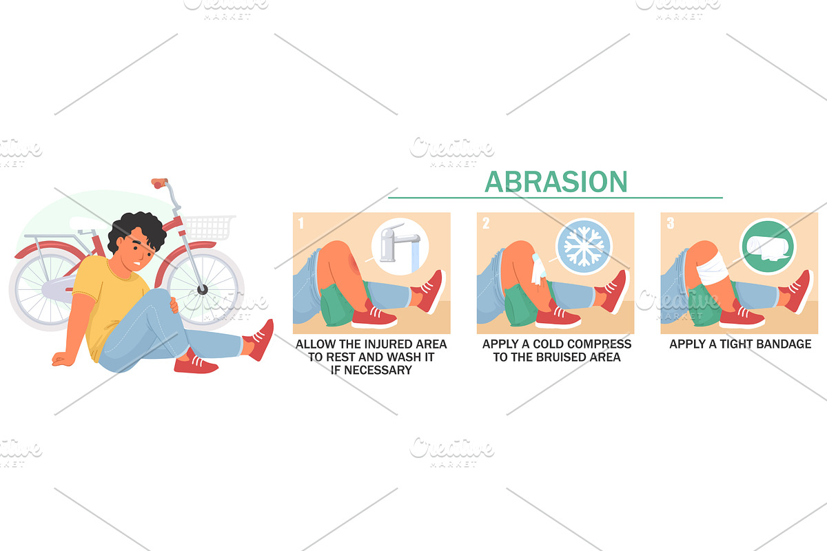 A person sits on the ground after an, an Object Illustration by SiberianArt