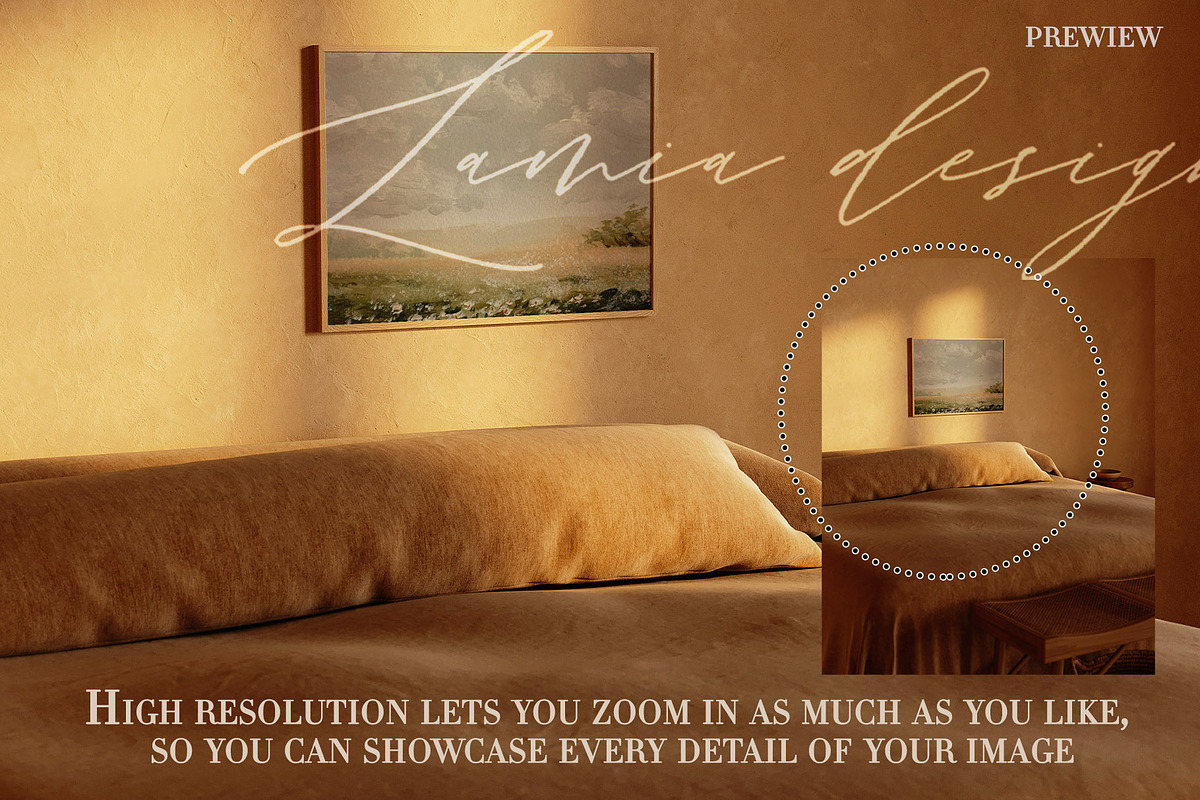 Sunlight Bedroom Art Frame Mockup, a Household Mockup by LAMIA DESIGN (Photo 13 of 18)