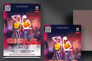 Girls Club Party Flyer Template