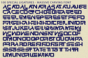 Massive Carving - Futuristic Font, a Sans Serif Font by 177Studio (Thumbnail 7 of 7)