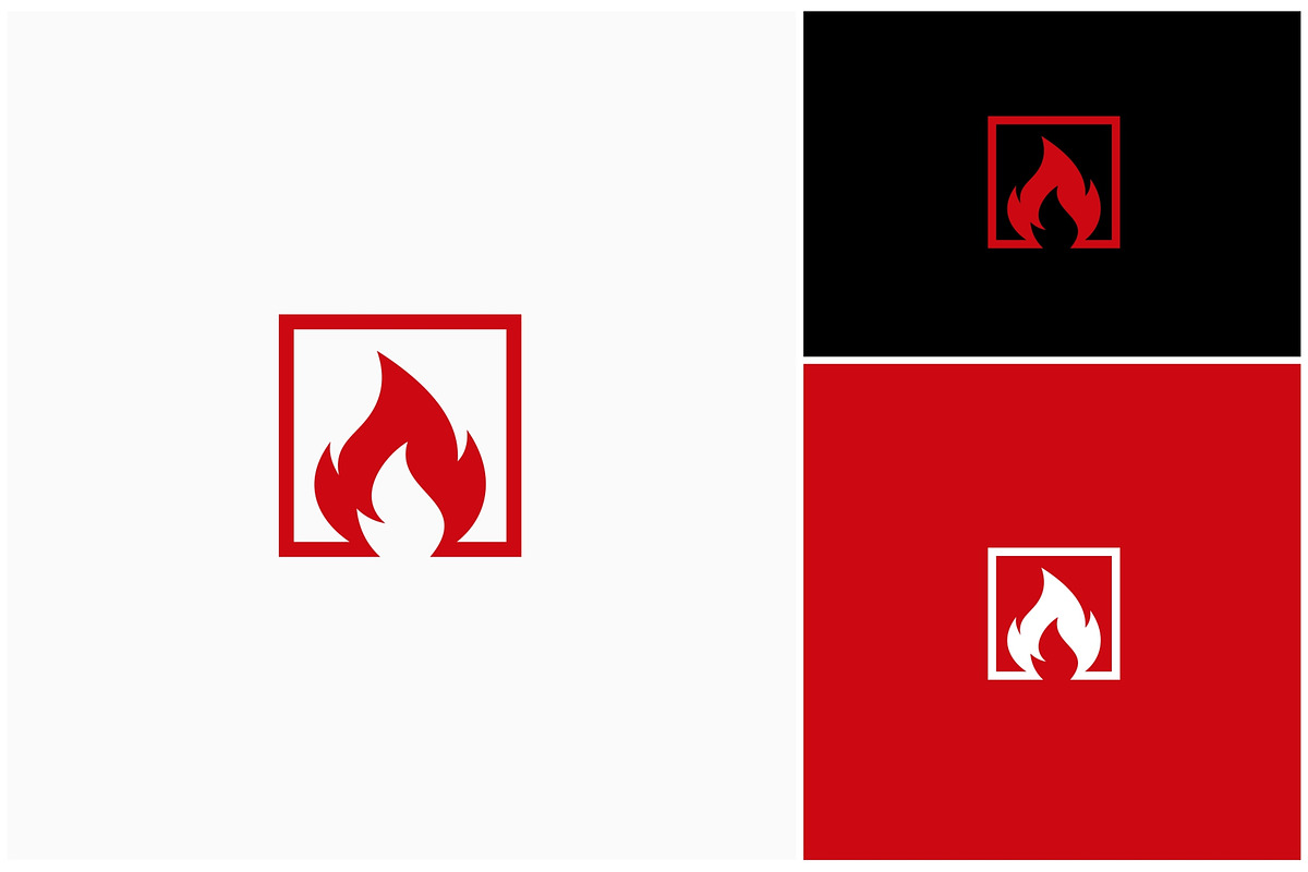 Hot Fire Flame Square Frame Logo, a Branding & Logo Template by ika trisiana (Photo 2 of 2)