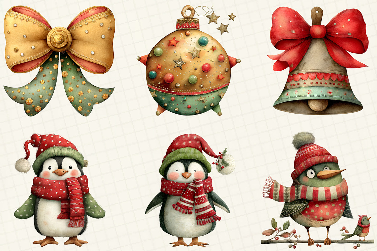 Watercolor Christmas Clipart, an Illustration by DreamCafeArt (Photo 3 of 7)