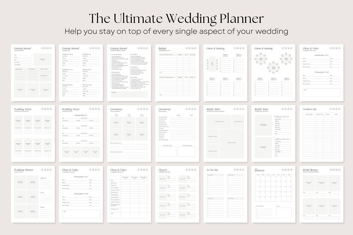 Digital Wedding Planner Bundle, a Magazine Template by ShopRShop (Photo 2 of 9)