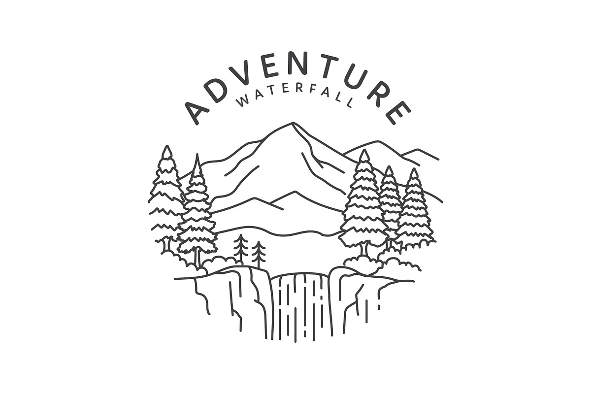 Adventure Waterfall Logo, a Branding & Logo Template by Saba Vector