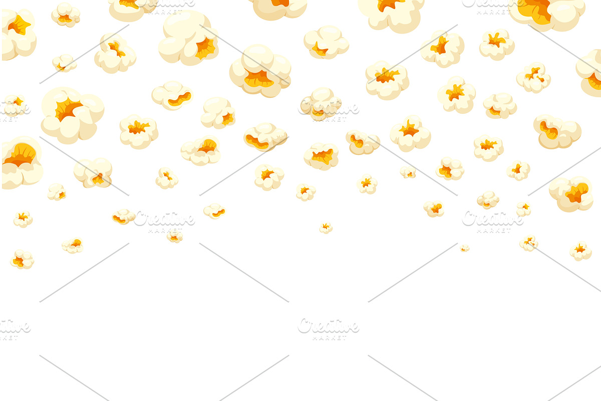 Falling popcorn. Flying popcorn, a Food Illustration by Stock-Smart-Start